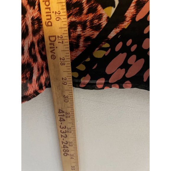 Nominal Blouse Womens 14 Geometric Animal Print Sheer Lace Back Gems Flowy - Picture 5 of 12